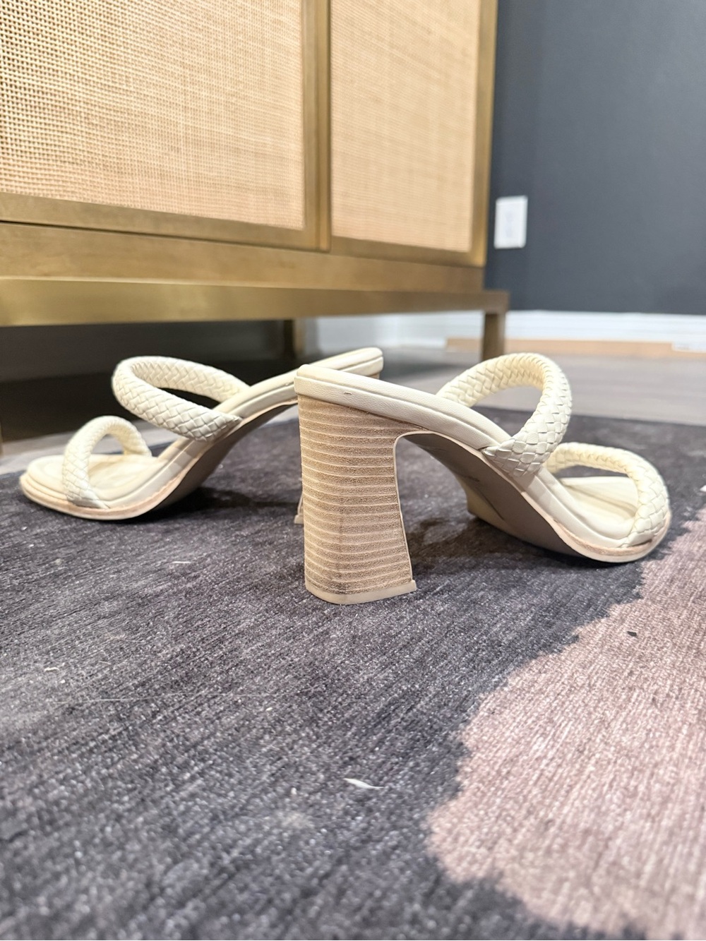 Dolce Vita Beige Braided Strap Women’s Heeled Sandals Size 10
